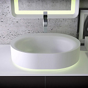 Knief Moon Раковина чаша 55х45х16h см, K-Stone, без отверстия под смеситель, цвет: белый матовый 0600-032-01