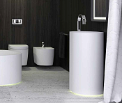 Knief Moon Раковина напольная 55х45х90h см, K-Stone, c выпуском и сифоном, цвет: белый матовый 0600-031-01