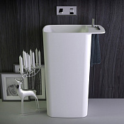 Knief Pride Раковина напольная 67х43х90h см, K-Stone, выход в пол, цвет: белый матовый 0600-071-01