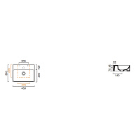 Catalano Comfort Раковина подвесная 45x35x12h см, без перелива, покр. Cataglaze, цвет: белый глянц. 0220450001