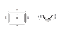Catalano Zero Раковина встраиваемая снизу 60x37 см, с переливом, покр. Cataglaze, цвет: белый глянц. 0124610001