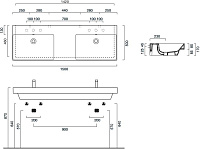 Catalano Comfort Раковина подвесная 150x50x17h см, с переливом, покр. Cataglaze, цвет: белый глянц. 0121520001
