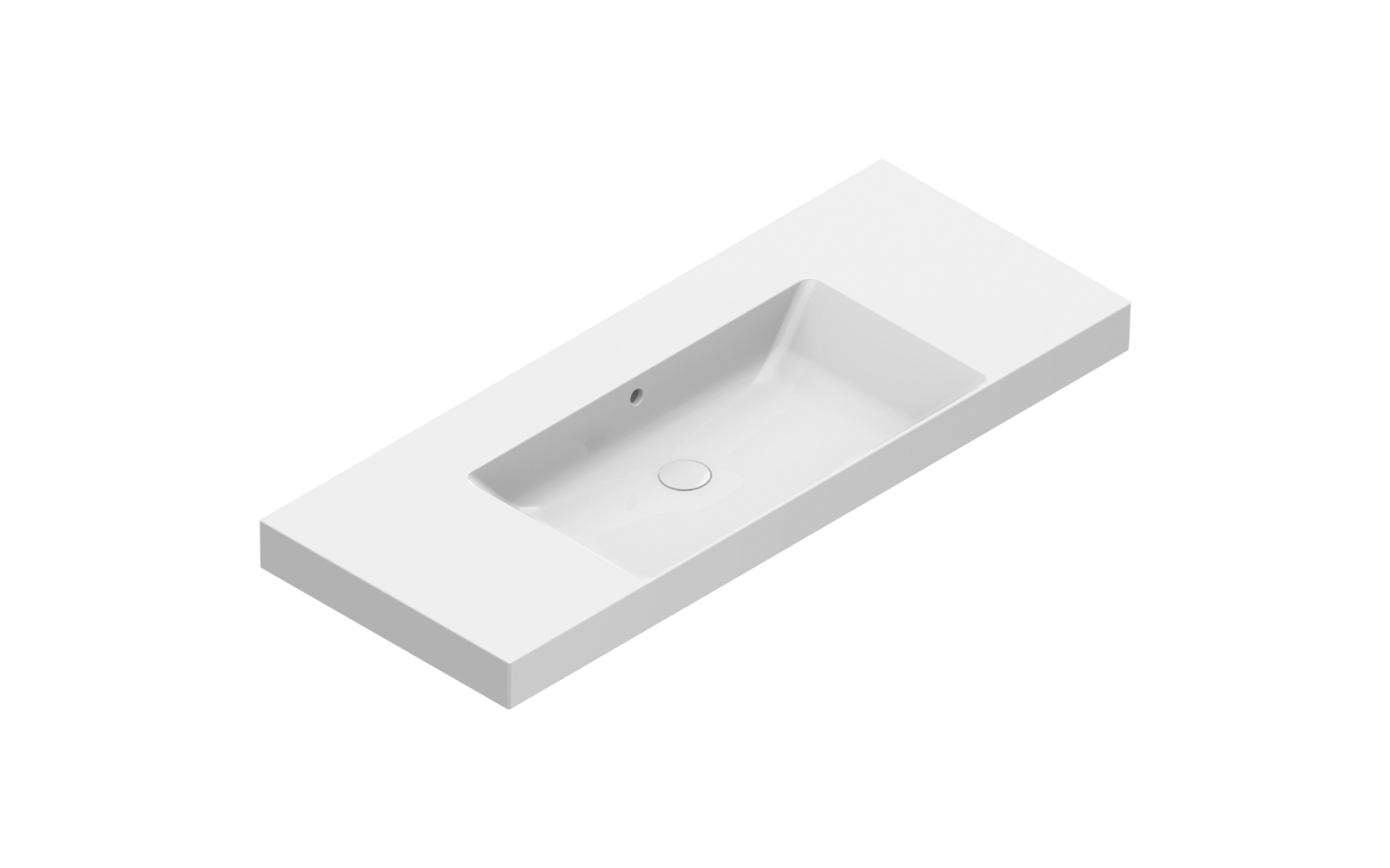 Catalano Zero Раковина подвесная 125x50x17h см, с переливом, покр. Cataglaze, цвет: белый глянц. 0121260001