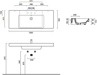 Catalano Zero Раковина подвесная 125x50x17h см, с переливом, покр. Cataglaze, цвет: белый глянц. 0121260001