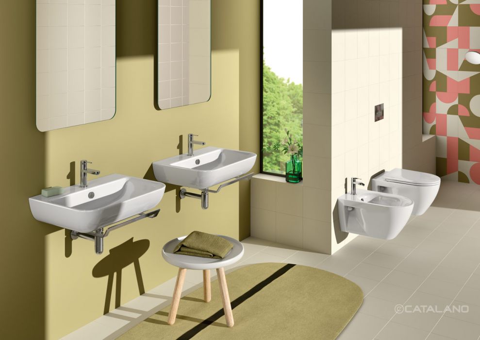 Catalano Comfort Раковина подвесная 65x48x18h см, 1 отв., с переливом, Cataglaze, цвет: белый глянц. 0720651001