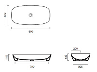 Catalano Zero Раковина чаша 80x40x14h см, без перелива, покрытие Cataglaze, цвет: белый глянцевый 0622800001