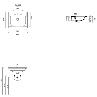 Catalano Comfort Раковина подвесная 60x50x18h см, с переливом, покр. Cataglaze, цвет: белый глянц. 0720610001
