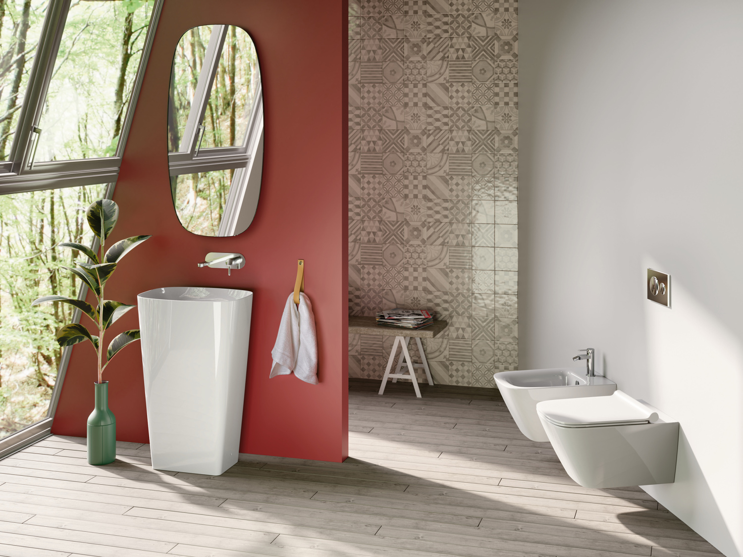 Catalano Green Раковина напольная 55x38x85h см, без перелива, покр. Cataglaze, цвет: белый глянцевый 0428551001