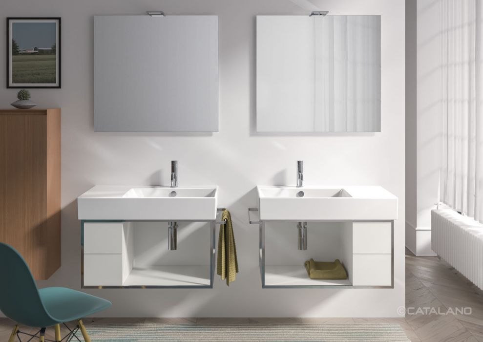 Catalano Comfort Раковина подвесная 80x47x16h см, с переливом, покр. Cataglaze, цвет: белый глянц. 180DVP00