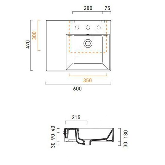 Catalano Comfort Раковина подвесная 60x47x16h см, с переливом, покр. Cataglaze, цвет: белый глянц. 160DVPUP00