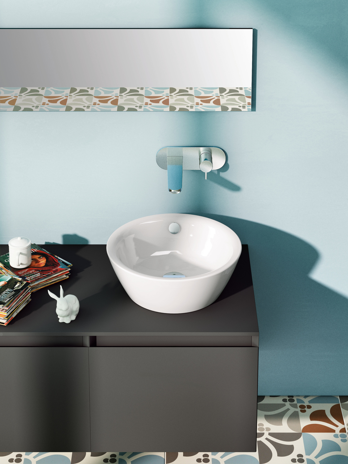 Catalano Zero Раковина чаша d42x16h см, с переливом, цвет: белый глянцевый 0723420001