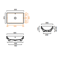 Catalano Zero Раковина встраиваемая сверху 60x37 см, с переливом, покр Cataglaze, цвет: белый глянц. 0124600001