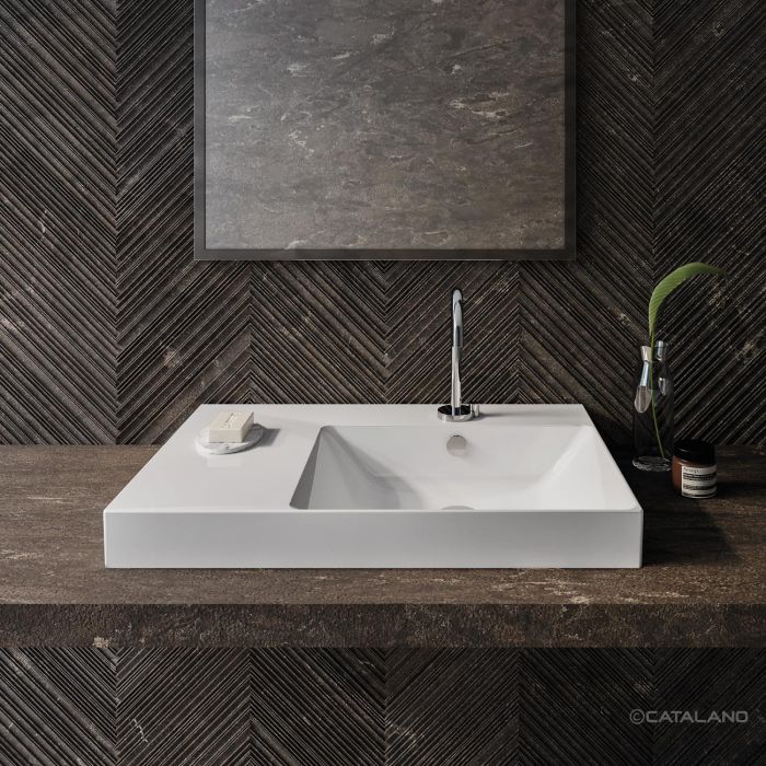 Catalano Comfort Раковина подвесная 75x50x17h см, с переливом, покр. Cataglaze, цвет: белый глянц. 0120780001