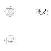 Catalano Zero Унитаз подвесной безободковый 35x46 см, смыв торнадо, Cataglaze, цвет: белый глянцевый 0111460001