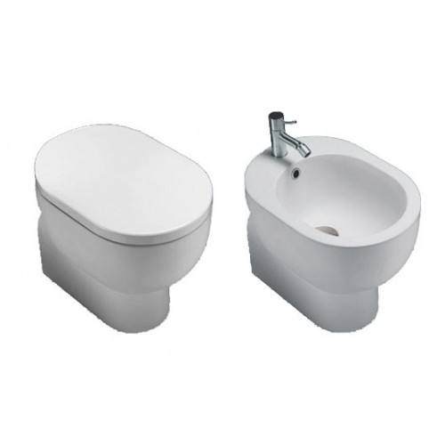 Catalano C light Унитаз напольный/биде/крышка 35x52 см, цвет: белый глянцевый VPCB52+BICB52+CLST