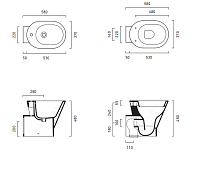Catalano Verso Унитаз напольный/биде 37x58 см, цвет: белый глянцевый 1VAHE00+1BIHE00