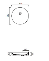 Catalano Zero Раковина чаша d50x9,5h см, без перелива, цвет: белый глянцевый 150THZ00