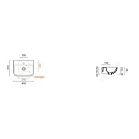 Catalano Comfort Раковина подвесная 45x34x16h см, 1 отв., с переливом, Cataglaze, цвет: белый глянц. 0720461001