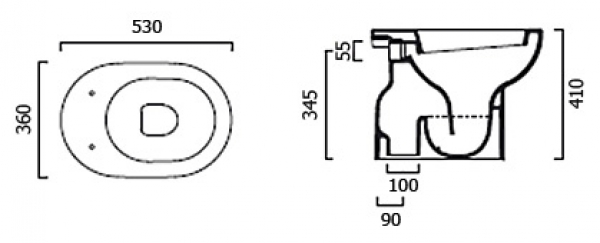 Catalano Sfera Унитаз напольный со сливом в пол 36x53 см, цвет: белый глянцевый 1VAS5300