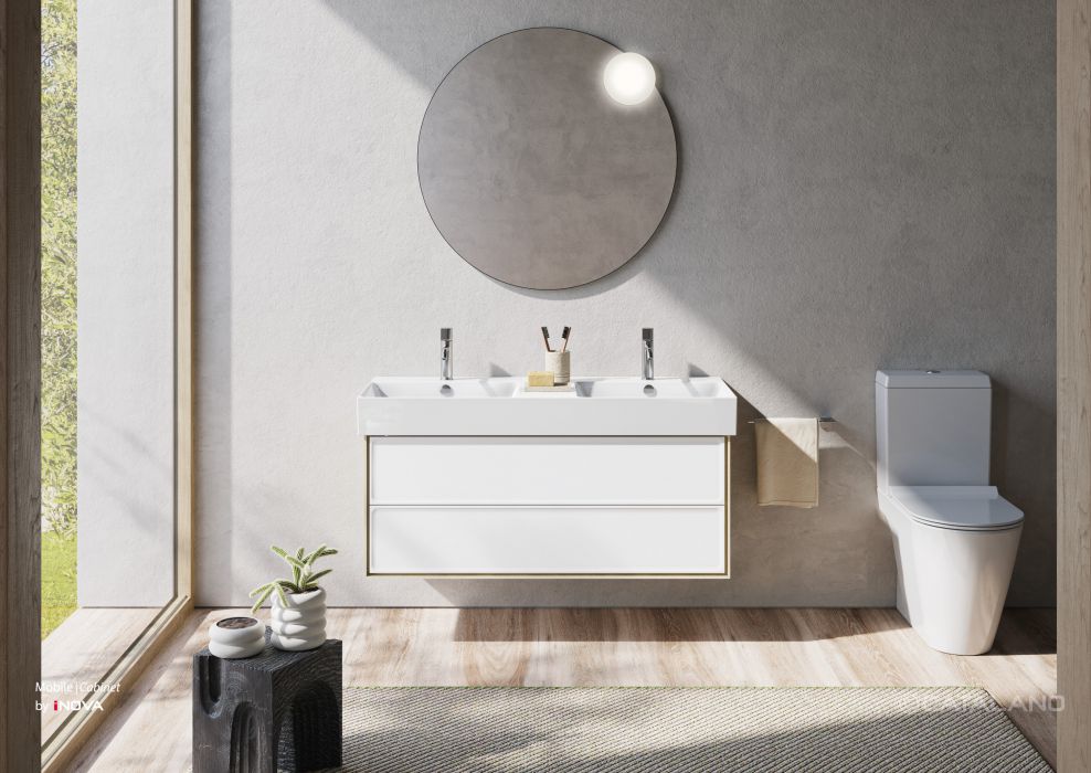 Catalano Comfort Раковина подвесная 120x47x15,5h см, с переливом, покр Cataglaze, цвет: белый глянц. 0221220001