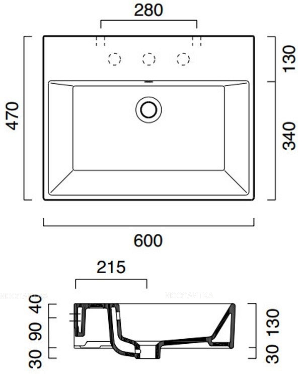 Catalano Comfort Раковина подвесная 60x47x15,5h см, с переливом, покр. Cataglaze, цвет: белый глянц. 0220600001