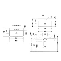 Duravit DuraSquare Раковина 80x47 см, с 1 отв, цвет: белый 2353800041