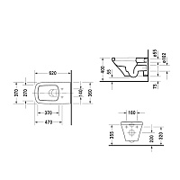 Duravit DuraStyle Унитаз подвесной 62х37 см, удлиненный, цвет: белый 2537092000
