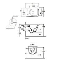 Globo Stone Унитаз подвесной безободковый, с креплением, 36x52 см, цвет: agata матовый STS05AT