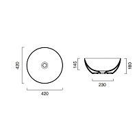 Catalano Zero Раковина чаша d42x18h см, без перелива, покрытие Cataglaze, цвет: белый глянцевый 142TVL00