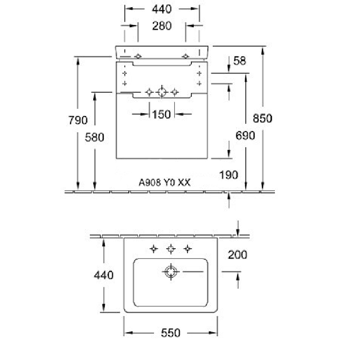 Villeroy & Boch Pаковина, цвет: белый 7113F501
