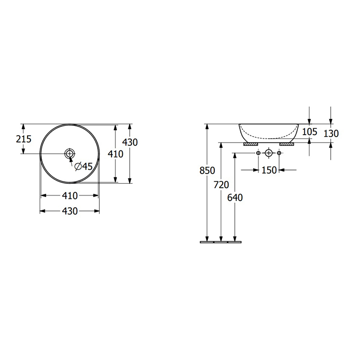 Villeroy & Boch Artis Раковина 43x43x13 см, накладная, цвет: Bordeaux 417943BCW9