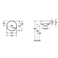 Villeroy & Boch Artis Раковина 43x43x13 см, накладная, цвет: Bordeaux 417943BCW9