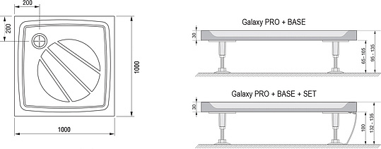 Ravak Perseus Pro Поддон для душа 100x100x3h см, цвет: белый XA03AA01010