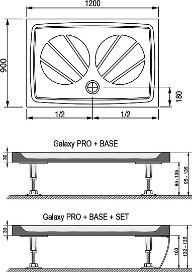 Ravak Gigant Pro Поддон для душа 120x90x3h см, цвет: белый XA03G701010