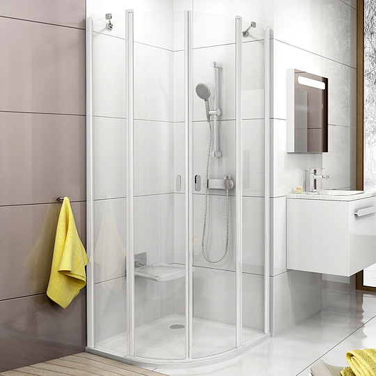 Ravak CSKK4 Chrome Душевой уголок 80x195h см, прозрачное стекло 6 мм, цвет: белый 3Q140100Z1