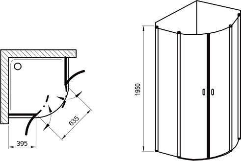 Ravak CSKK4 Chrome Душевой уголок 90x195h см, прозрачное стекло 6 мм, цвет: сатин 3Q170U00Z1