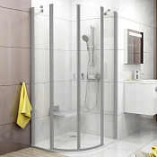Ravak CSKK4 Chrome Душевой уголок 90x195h см, прозрачное стекло 6 мм, цвет: сатин 3Q170U00Z1