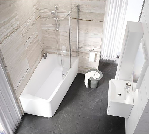 Ravak 10° 10CVS2 R Шторка на ванну правая, прозрачное стекло 99x150h см, цвет: хром 7QRA0U03Z1