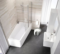 Ravak 10° 10CVS2 R Шторка на ванну правая, прозрачное стекло 99x150h см, цвет: хром 7QRA0U03Z1