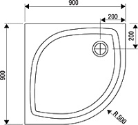Ravak Elipso Pro Поддон для душа 90x90x3h см, цвет: белый XA237711010