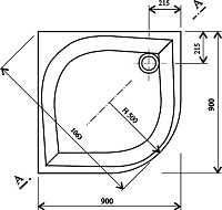 Ravak Elipso Поддон для душа с экраном 90x90x17,5h см, цвет: белый A227701410