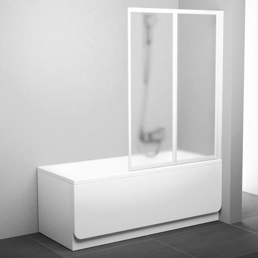 Ravak VS2 Шторка на ванну 104,5x140h см, рифленое стекло 3 мм, цвет: белый 796M0100ZG