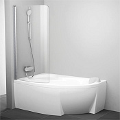 Ravak Rosa CVSK1 Шторка на ванну левая 85x150h см, прозрачное стекло 6 мм, цвет: хром 7QLM0C00Y1