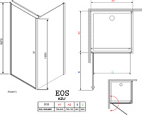Душевой уголок Radaway Eos KDJ 80 прозрачное стекло L 37513-01-01NL