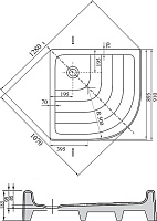 Ravak Ronda Поддон для душа с экраном 91x91x18,5h см, цвет: белый A207001120
