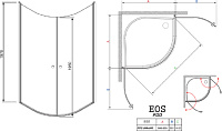 Душевой уголок Radaway Eos PDD 90 прозрачное стекло 37603-01-01N