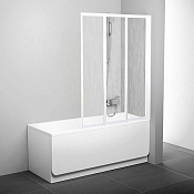 Ravak VS3 Шторка на ванну 99,6x140h см, рифленое стекло, цвет: белый 795P010041