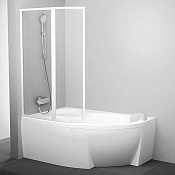 Ravak VSK2 Supernova Шторка на ванну левая 109x150h см, прозрачное стекло 6 мм, цвет: белый 76LB0100Z1