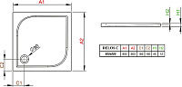 Radaway Delos C Душевой поддон из акрила, 80х80х4,5h см, цвет: белый глянцевый SDC0808-01