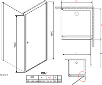 Душевой уголок Radaway Eos KDJ 100 прозрачное стекло R 37523-01-01NR